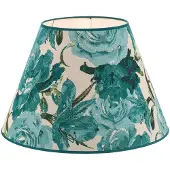 Duolla kap Sofia hoogte 31 cm, bloemenpatroon turquoise, blauw, Textiel / Stof / Zijde