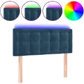 vidaXL Hoofdbord LED 90x5x78/88 cm fluweel donkerblauw