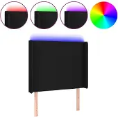 vidaXL Hoofdbord LED 93x16x118/128 cm stof zwart