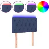 vidaXL Hoofdbord LED 80x7x78/88 cm stof blauw