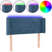 vidaXL Hoofdbord LED 93x16x78/88 cm fluweel blauw