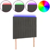 vidaXL Hoofdbord LED 80x5x118/128 cm fluweel donkergrijs
