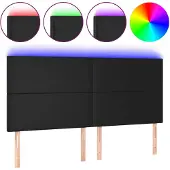 vidaXL Hoofdbord LED 160x5x118/128 cm kunstleer zwart