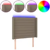 vidaXL Hoofdbord LED 93x16x118/128 cm stof taupe