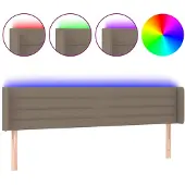 vidaXL Hoofdbord LED 203x16x78/88 cm stof taupe