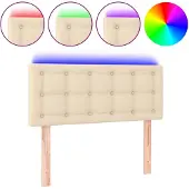 vidaXL Hoofdbord LED 80x5x78/88 cm stof crèmekleurig