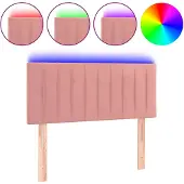 vidaXL Hoofdbord LED 90x5x78/88 cm fluweel roze