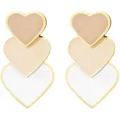 Yehwang Oorbellen kleurrijke harten - Beige