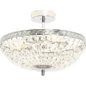 QAZQA Klassieke plafondlamp staal met kristal 3-lichts - Mondrian