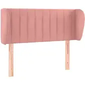 vidaXL Hoofdbord met randen 93x23x78/88 cm fluweel roze