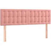vidaXL Hoofdborden 144x5x78/88 cm fluweel roze