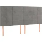 vidaXL Hoofdbord lichtgrijs 160x5x118/128 cm fluweel