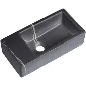 Guido Gusto Fontein Mia 40.5x20x10.5cm marmerlook zwart links zonder kraangat