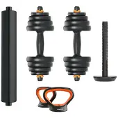 Fed Dumbbellset V2+stang+kettlebell 30kg