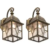 QAZQA Set van 2 romantische buiten wandlantaarns brons - London