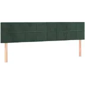 vidaXL Hoofdborden 200x5x78/88 cm fluweel donkergroen