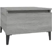 vidaXL Bijzettafel 50x46x35 cm bewerkt hout grijs sonoma eikenkleurig