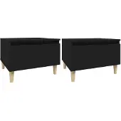 vidaXL Bijzettafels 2 st 50x46x35 cm bewerkt hout zwart