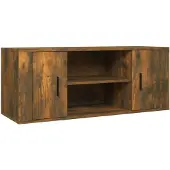 vidaXL Tv-meubel 100x35x40 cm bewerkt hout gerookt eikenkleurig