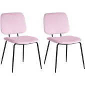 Dimehouse Set van 2 eetkamerstoelen Jerry velvet roze