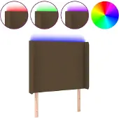 vidaXL Hoofdbord LED 103x16x118/128 cm stof donkerbruin