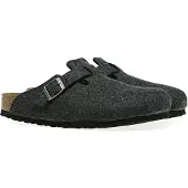 Birkenstock Muiltjes 'Boston' donkergrijs / zilver