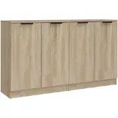 vidaXL Dressoirs 2 st 60x30x70 cm bewerkt hout sonoma eikenkleurig