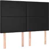 vidaXL Boxspring met matras kunstleer zwart 140x190 cm