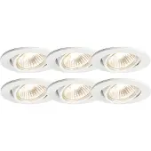 QAZQA Set van 6 inbouwspots wit kantelbaar - Cisco