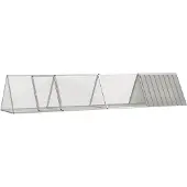 vidaXL Konijnenhok 403,5x80,5x71 cm gegalvaniseerd staal grijs