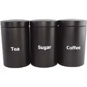 Klausberg - voorraadpotten set - koffie, thee, suiker - zwart