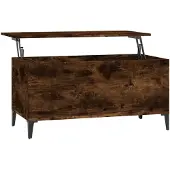 vidaXL Salontafel 90x44,5x45 cm bewerkt hout gerookt eikenkleurig
