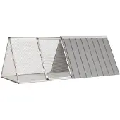vidaXL Konijnenhok 201,5x80,5x71 cm gegalvaniseerd staal grijs