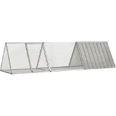 vidaXL Konijnenkooi Grijs 302,5x80,5x71 cm Gegalvaniseerd Staal
