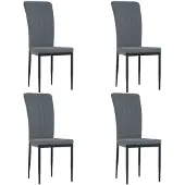 vidaXL Eetkamerstoelen 4 st fluweel donkergrijs