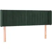 vidaXL Hoofdbord met randen 147x16x78/88 cm fluweel donkergroen