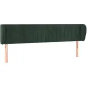 vidaXL Hoofdbord met randen 203x23x78/88 cm fluweel donkergroen
