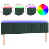 vidaXL Hoofdbord LED 200x5x78/88 cm fluweel donkergroen
