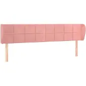 vidaXL Hoofdbord met randen 183x23x78/88 cm fluweel roze