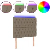 vidaXL Hoofdbord LED 100x7x118/128 cm stof taupe