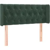 vidaXL Hoofdbord met randen 103x16x78/88 cm fluweel donkergroen