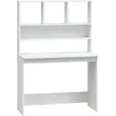 vidaXL Bureau met schappen 102x45x148 cm bewerkt hout wit