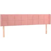 vidaXL Hoofdbord met randen 163x16x78/88 cm fluweel roze
