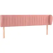 vidaXL Hoofdbord met randen 183x23x78/88 cm fluweel roze