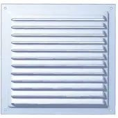 Plieger schoepenrooster aluminium met gaas afm 155x155 mm, wit