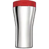 Alessi Caffa Dubbelwandige reisbeker van 18/10 roestvrij staal en thermoplastische hars, rood. E n maat.