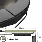 Magic Jump Trampoline Rand Grey 330 cm