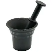 KINGHOFF 1196 - Gietijzeren vijzel met stamper - Ø 10,5 cm - Kruidenvijzel - Keukenvijzel - Kruidenmolen
