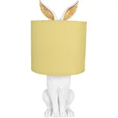 Clayre & Eef Tafel lamp, konijn, diameter 20x43 cm, wit, geel, polyresin