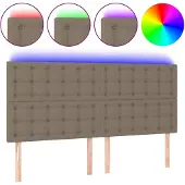 vidaXL Hoofdbord LED 160x5x118/128 cm stof taupe